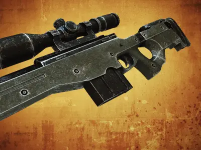 AWM Sniper rifle Low-poly 3D model order