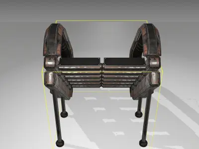 Futuristic Stairs - 12 - Rusty Textures Low-poly 3D model
