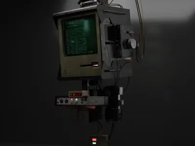 Scifi Retro Computer Asset Low-poly 3D model