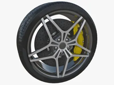 Sports Car Wheel 3D model by 3dmi