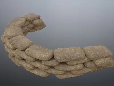 Sand Bags Low-poly 3D model purchase