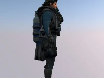 Agent from the game CSGO Captain David swimmers game ready 3D model