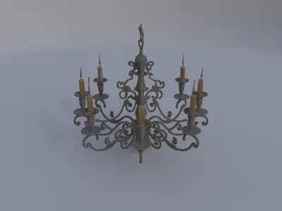 Hanging Iron Candelabra 3D model