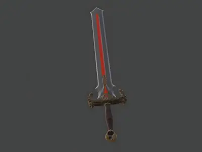 Elven Fantasy Sword - Game Ready Low-poly 3D model