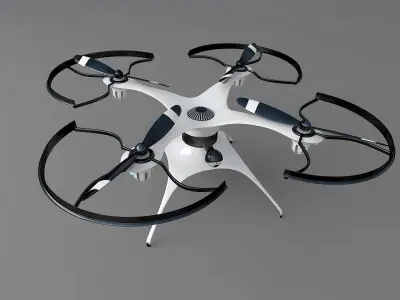 Generic drone quadcopter with camera 3D model
