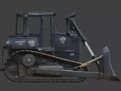 Haunted Industrial Bulldozer 3D Model Low-poly 3D model