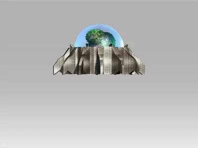 Oxygen Generator Dome Low-poly 3D model