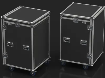 Music Flight Shock Rack Case with Wheels 79x48x48cm 3D model