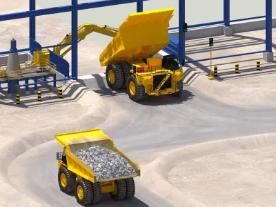 Crushing Plant Low-poly 3D model