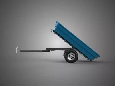 TILTED BED POLY DECK TRAILER CARGO MATERIAL HANDLING TRANSPORT 2 3D model
