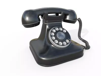 Retro phone Low-poly 3D model
