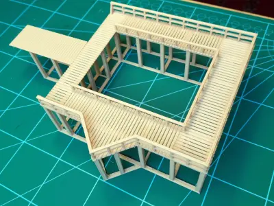 Wooden bathing pier 1-87 FDM 3D print model