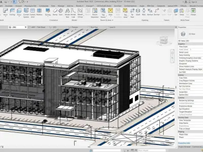 Native Revit Commercial Building 3D model