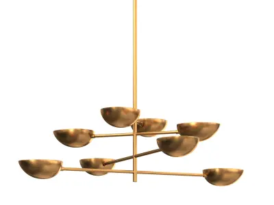 LUCA CHANDELIER - VINTAGE BRASS 3D model