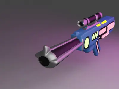 3D modeling of a gun with sponge texture Free low-poly 3D model