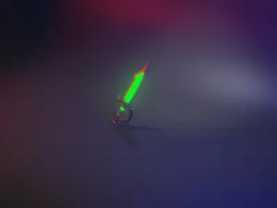 Dagger sword with light Low-poly 3D model