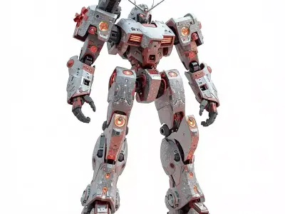 Heavy Combat Mecha 3D Model Battle Robot Unit Low-poly 3D model