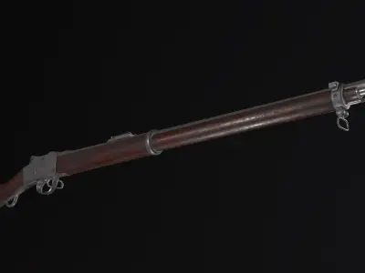 Enfield Martini Henry Rifle Game Ready Model Low-poly 3D model
