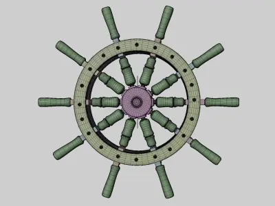 Boat steering wheel 3D model