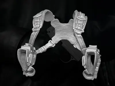 Harness Dual Holster Kit 3D printable file for Action Figures 3D print model