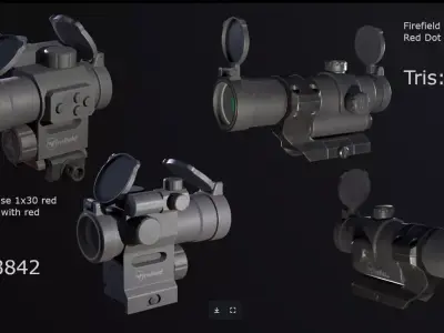 red dots Low-poly 3D model