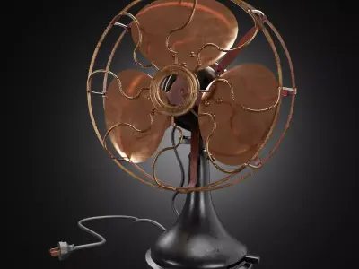 Vintage old table electric fan 3D model