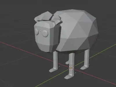 Low-poly Sheep in polygonal shape Free low-poly 3D model