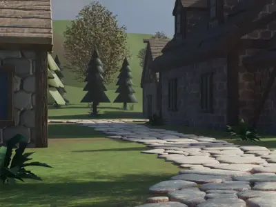 Fantasy Village Landscape 3D model purchase