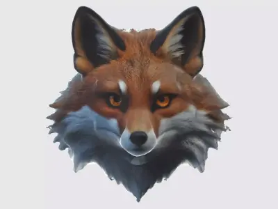 fox with large pointed ears 3D model