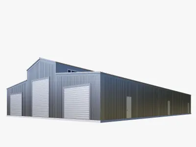 warehouse Low-poly 3D model Low-poly