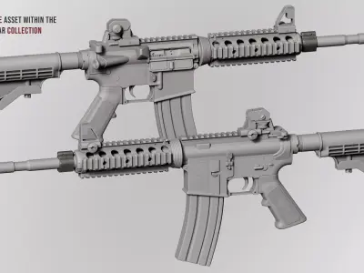 AR15 M4A1 Modular Gas Block MK12 Customizable Low-poly 3D model