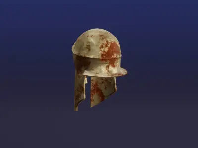 Rusted Fantasy Knight Helmet - medieval helmet Low-poly 3D model