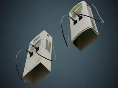 Electric Car Charger 1B Low-poly 3D model