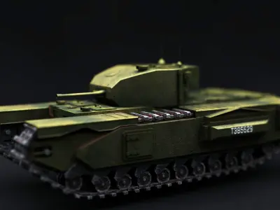 Churchill Tank Low-poly 3D model