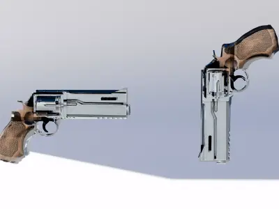 CAL 44 Magnum Low-poly 3D model