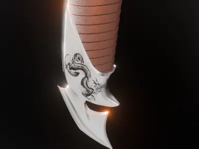 fantasy sword Low-poly 3D model 10
