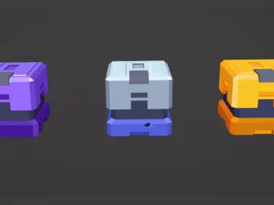 box chest lowpolly Low-poly 3D model