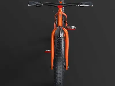 bicycle orange mountain bike Low-poly 3D model