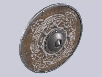 Viking shield Low-poly 3D model