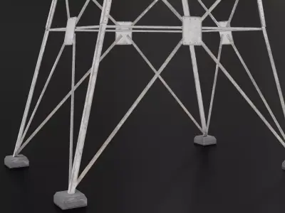 hight voltage tower Low-poly 3D model