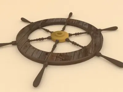 Boat Rudder with Textures Low Poly Free low-poly 3D model