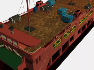 Ferry Ship Low-poly 3D model