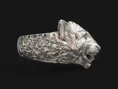 Lion Ring  Ready For 3D Print  3D print model