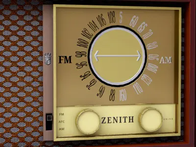 Vintage radio m730 Low-poly 3D model