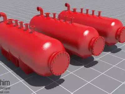 Cylindrical Gas Pressure Vessels Free 3D model