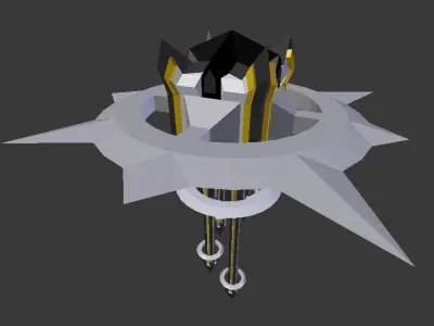 Space Battleship Free low-poly 3D model