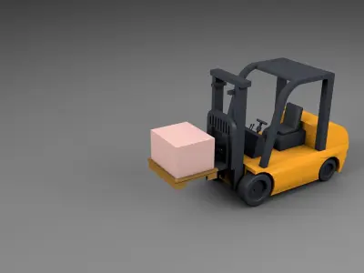 Fork Lift - Low Poly  Low-poly 3D model