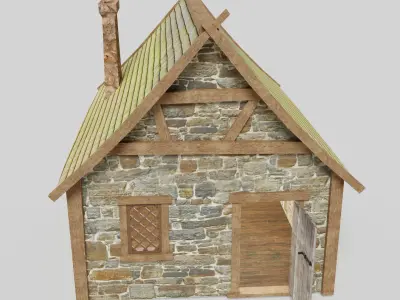 Medieval house Low-poly 3D model purchase