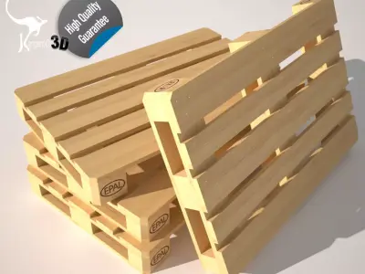 Wood Pallet EUR EPAL Low-poly 3D model