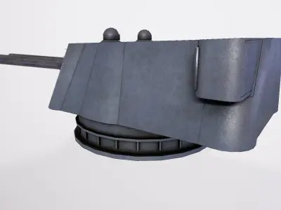 180-mm artillery mount MK-3-180 mod 1938 Low-poly 3D model